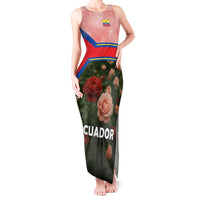 Ecuador Tank Maxi Dress with Rose Garden and Floral Texture Design - Wonder Print Shop