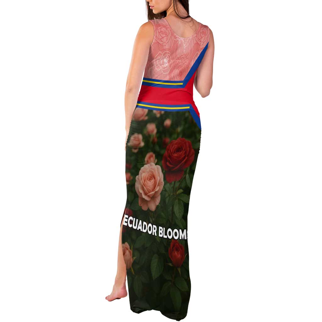 Ecuador Tank Maxi Dress with Rose Garden and Floral Texture Design - Wonder Print Shop