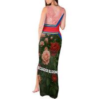 Ecuador Tank Maxi Dress with Rose Garden and Floral Texture Design - Wonder Print Shop