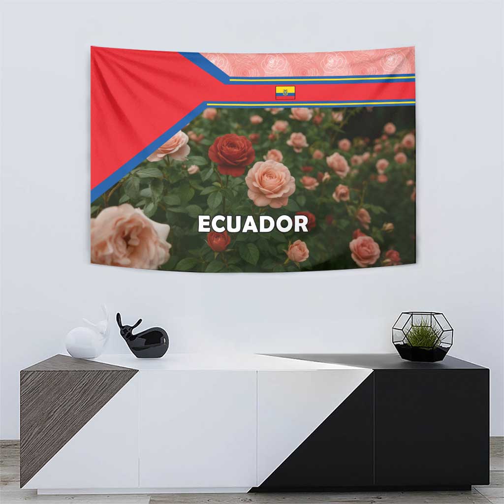 Ecuador Tapestry with Rose Garden and Floral Texture Design - Wonder Print Shop