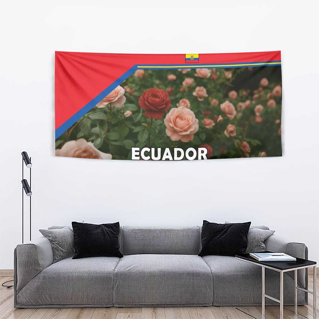 Ecuador Tapestry with Rose Garden and Floral Texture Design - Wonder Print Shop