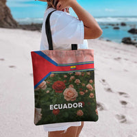 Ecuador Tote Bag with Rose Garden and Floral Texture Design - Wonder Print Shop