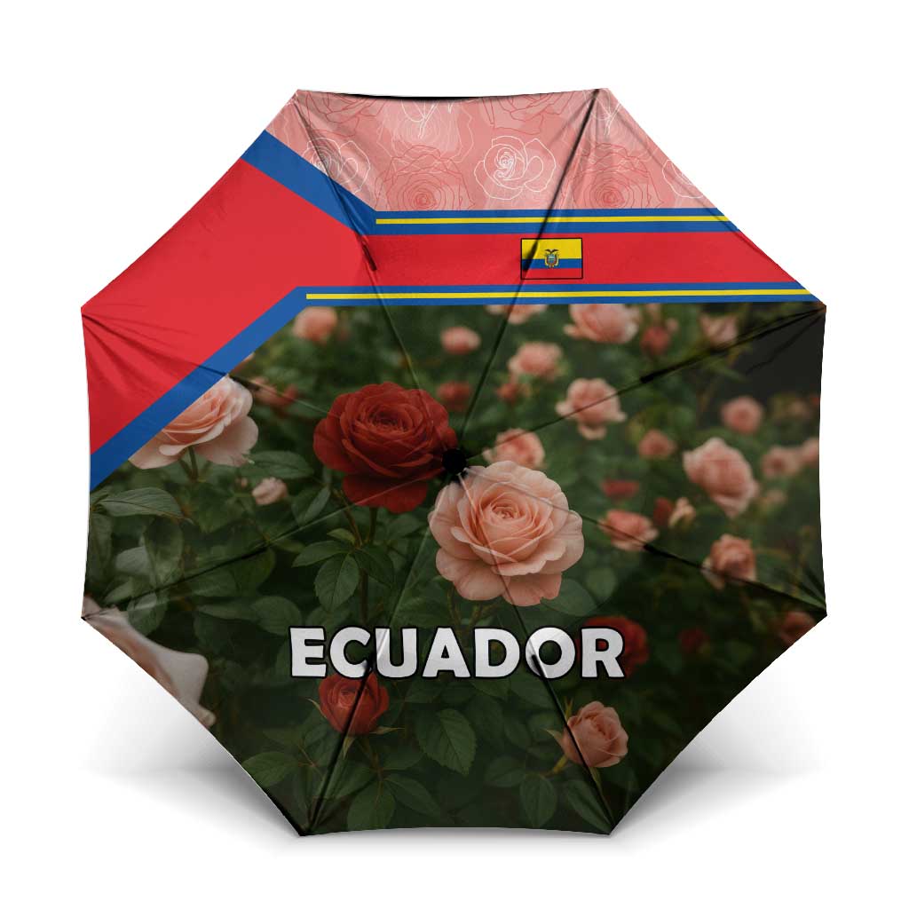 Ecuador Umbrella with Rose Garden and Floral Texture Design - Wonder Print Shop