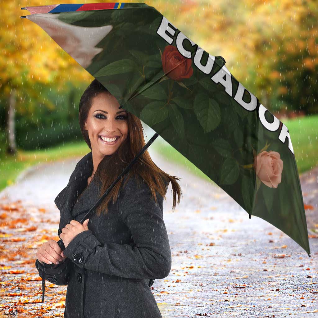 Ecuador Umbrella with Rose Garden and Floral Texture Design - Wonder Print Shop