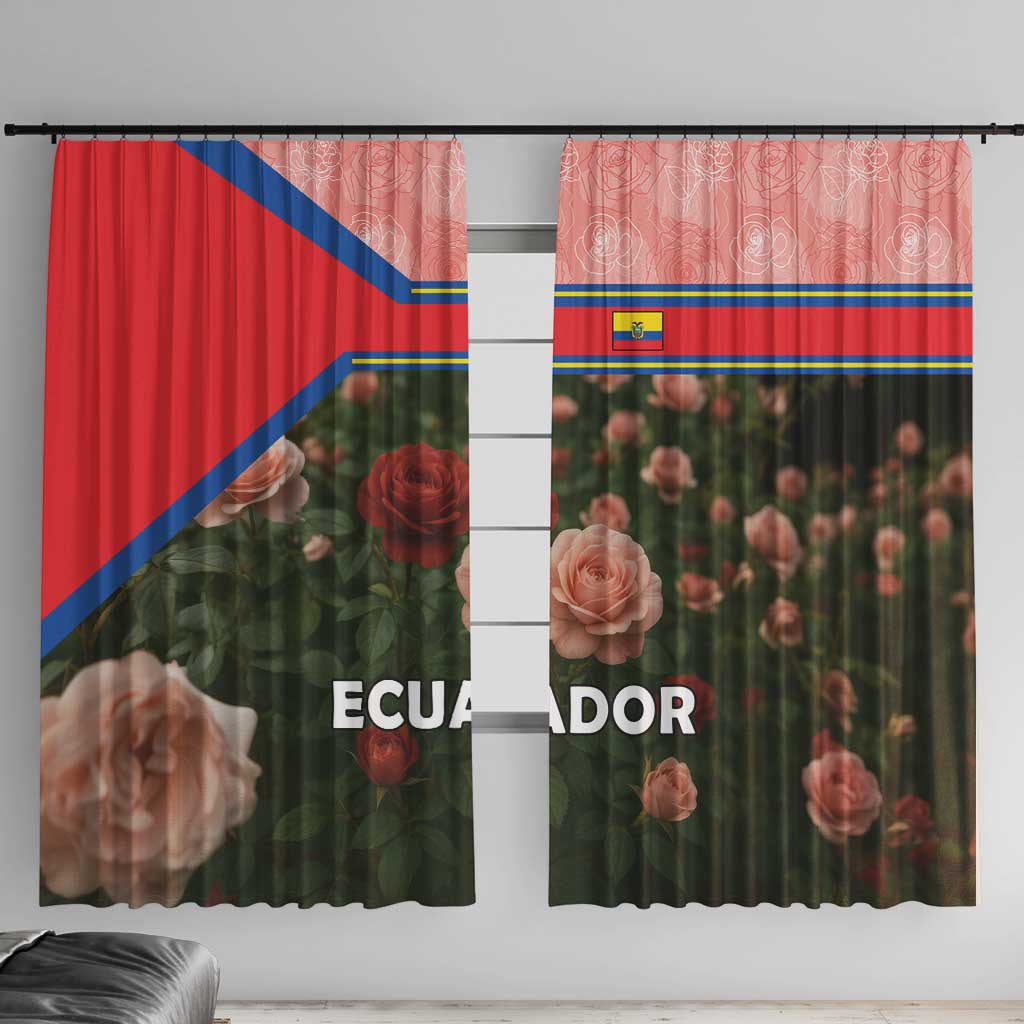 Ecuador Window Curtain with Rose Garden and Floral Texture Design - Wonder Print Shop