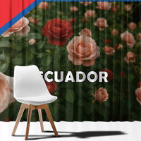 Ecuador Window Curtain with Rose Garden and Floral Texture Design - Wonder Print Shop