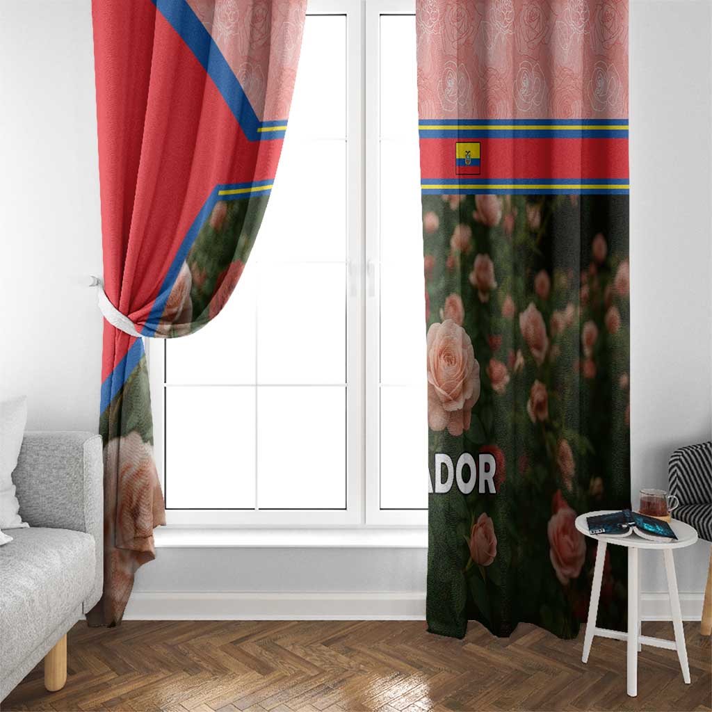 Ecuador Window Curtain with Rose Garden and Floral Texture Design - Wonder Print Shop