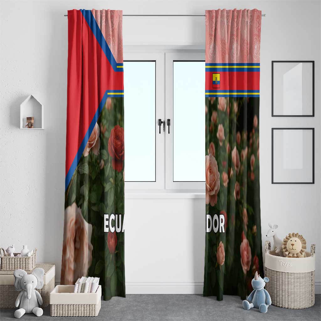 Ecuador Window Curtain with Rose Garden and Floral Texture Design - Wonder Print Shop