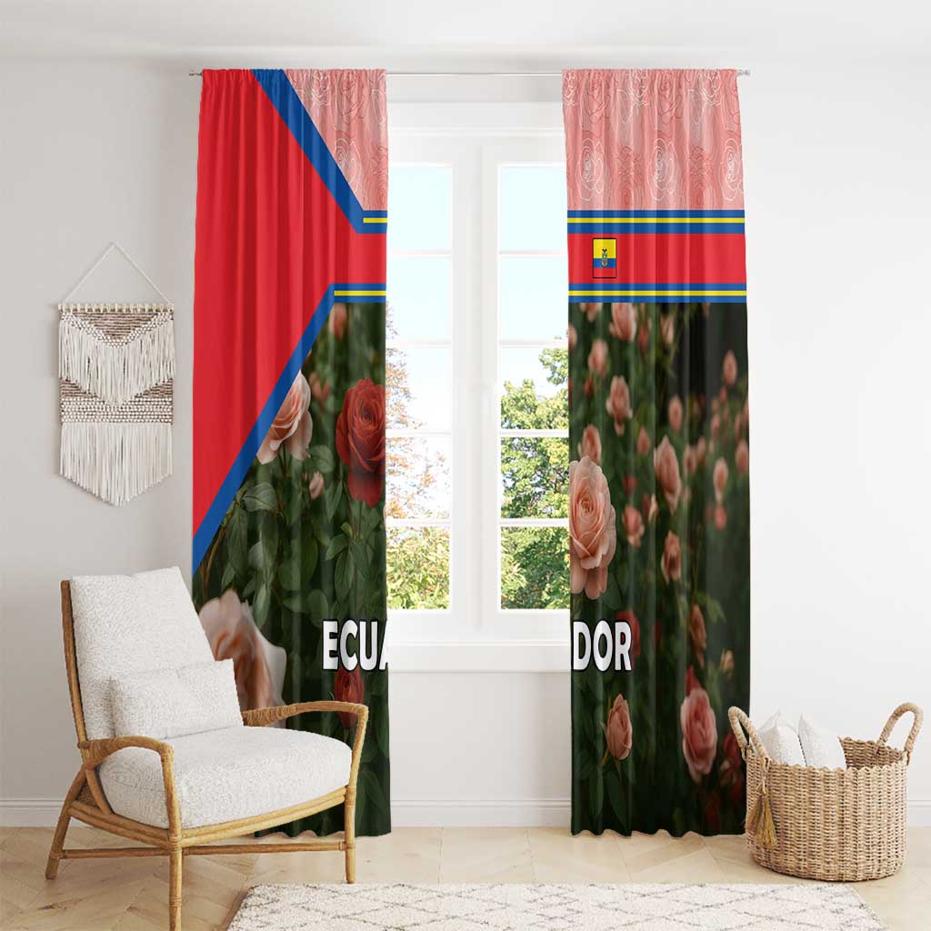 Ecuador Window Curtain with Rose Garden and Floral Texture Design - Wonder Print Shop