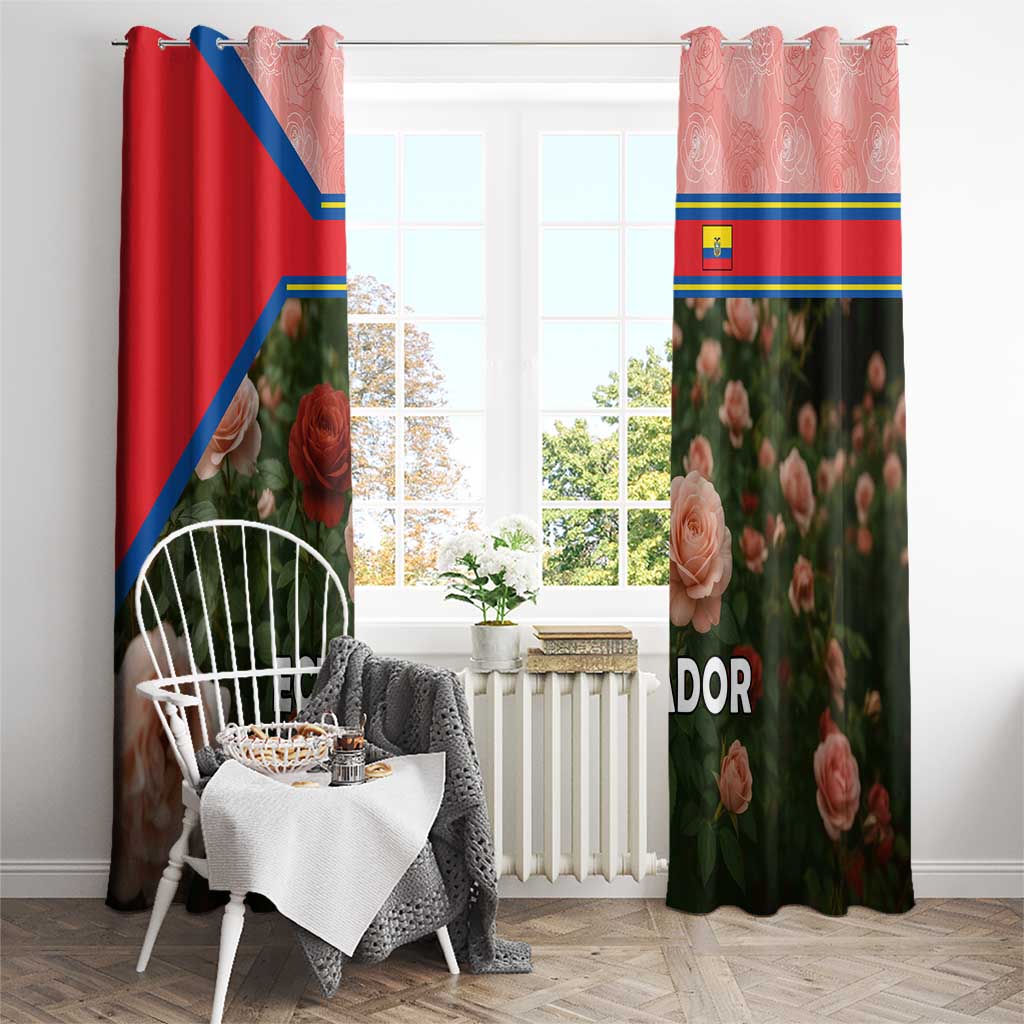 Ecuador Window Curtain with Rose Garden and Floral Texture Design - Wonder Print Shop
