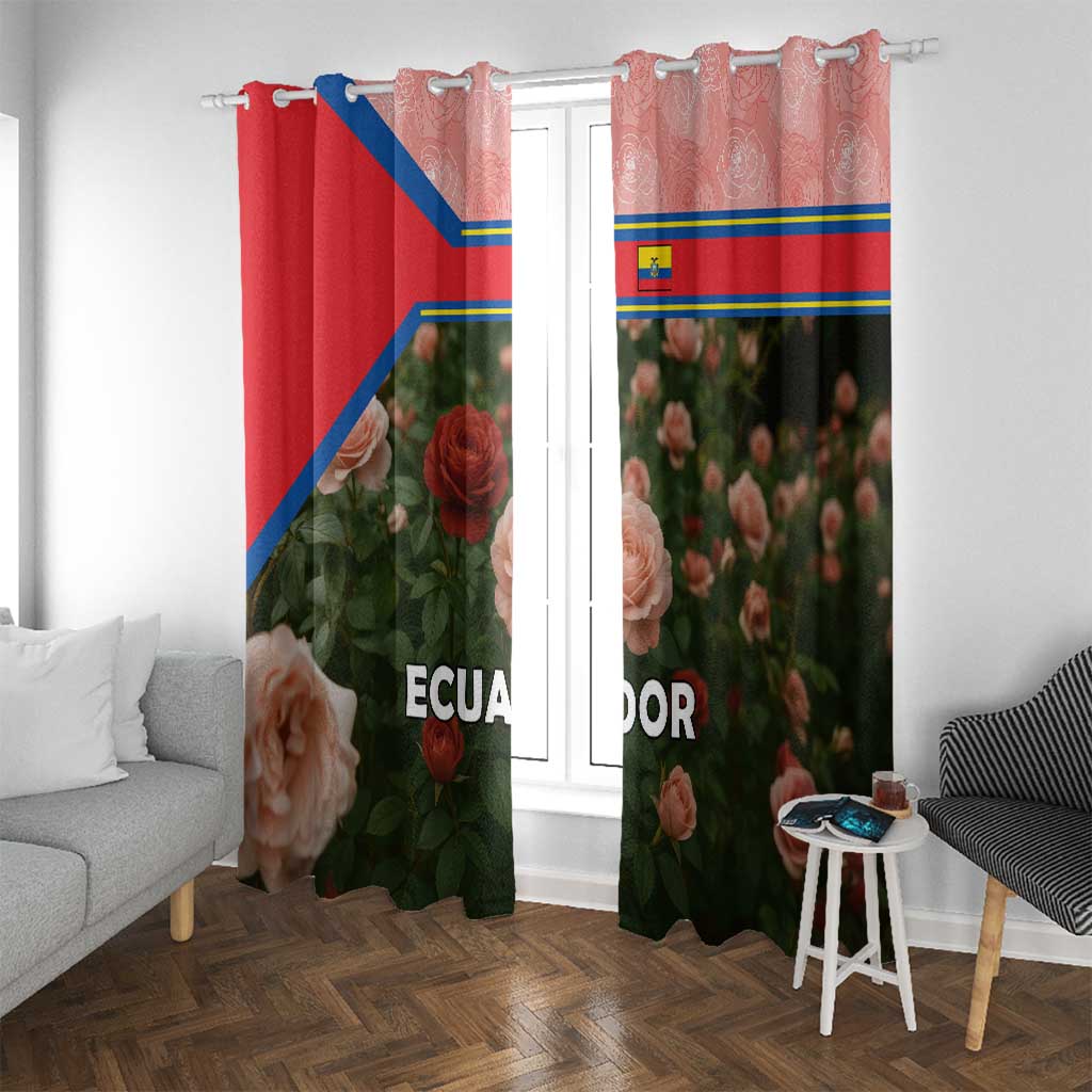 Ecuador Window Curtain with Rose Garden and Floral Texture Design - Wonder Print Shop