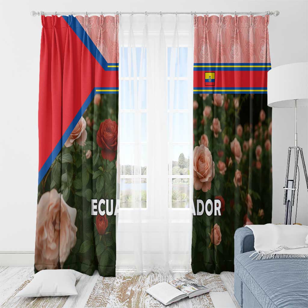 Ecuador Window Curtain with Rose Garden and Floral Texture Design - Wonder Print Shop