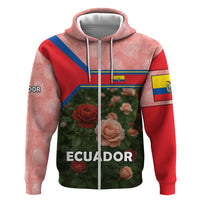Ecuador Zip Hoodie with Rose Garden and Floral Texture Design - Wonder Print Shop