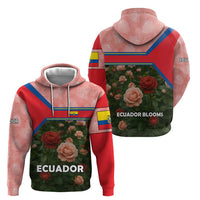 Ecuador Zip Hoodie with Rose Garden and Floral Texture Design - Wonder Print Shop