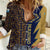 San Marino Women Casual Shirt with Baroque Floral and Lightning Stripe Design - Wonder Print Shop