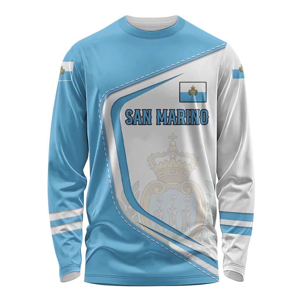 San Marino Long Sleeve Shirt with Shield Crest and Stitch Panel - Wonder Print Shop