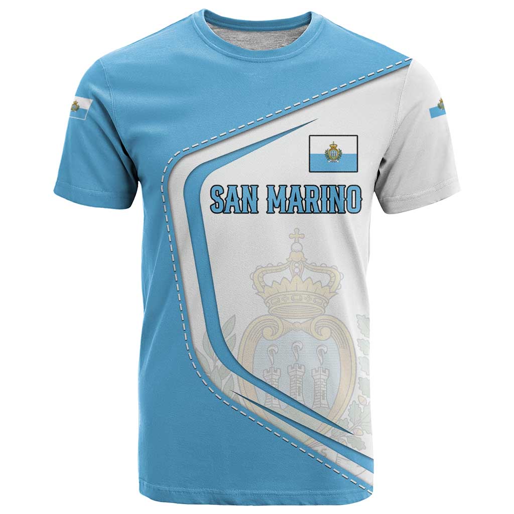 San Marino T Shirt with Shield Crest and Stitch Panel - Wonder Print Shop