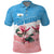 San Marino Polo Shirt with Pink Flower and Watercolor Gradient - Wonder Print Shop