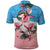 San Marino Polo Shirt with Pink Flower and Watercolor Gradient - Wonder Print Shop