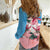 San Marino Women Casual Shirt with Pink Flower and Watercolor Gradient - Wonder Print Shop