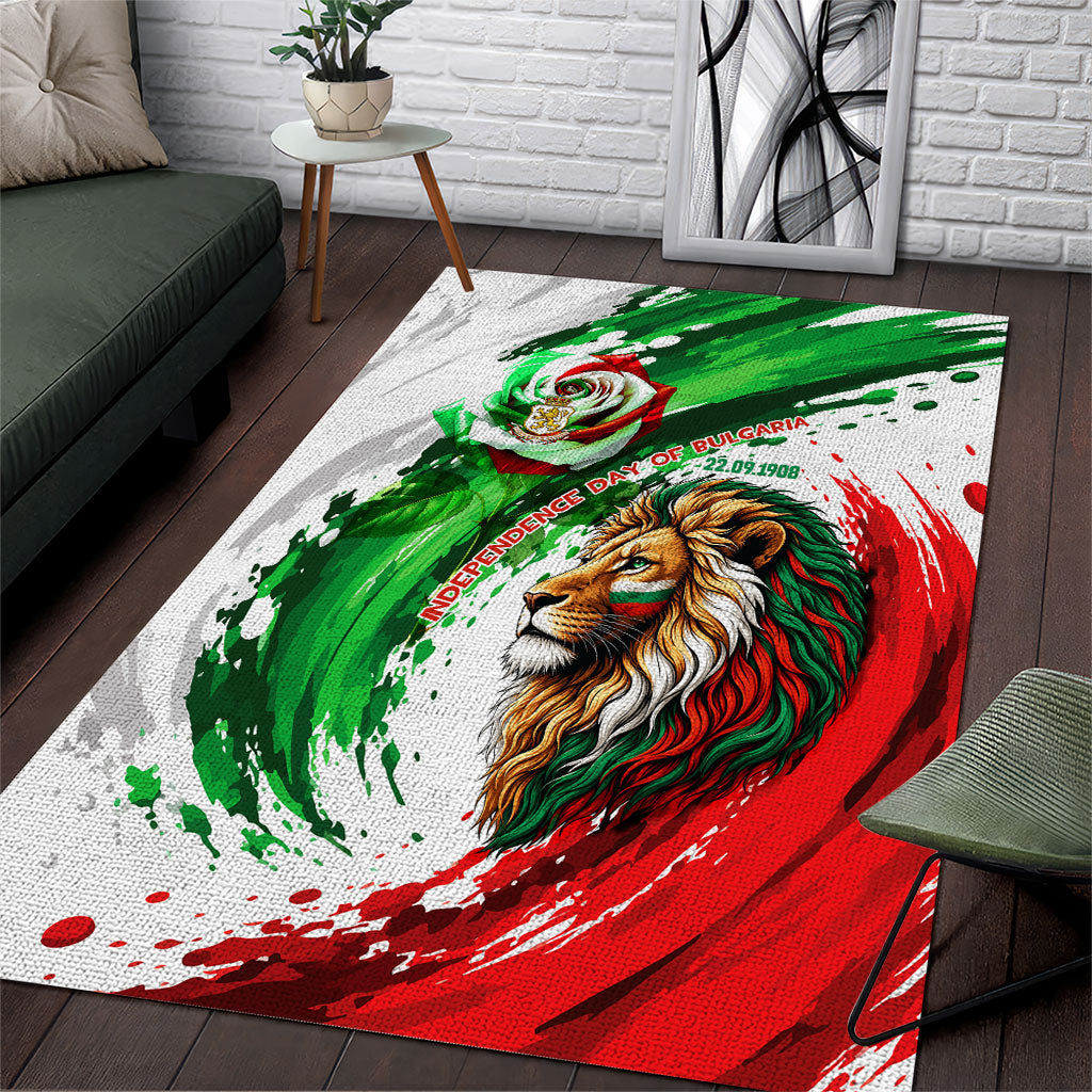 Bulgaria Independence Day Area Rug Bulgarian Flag Patriotic Lion National Emblem