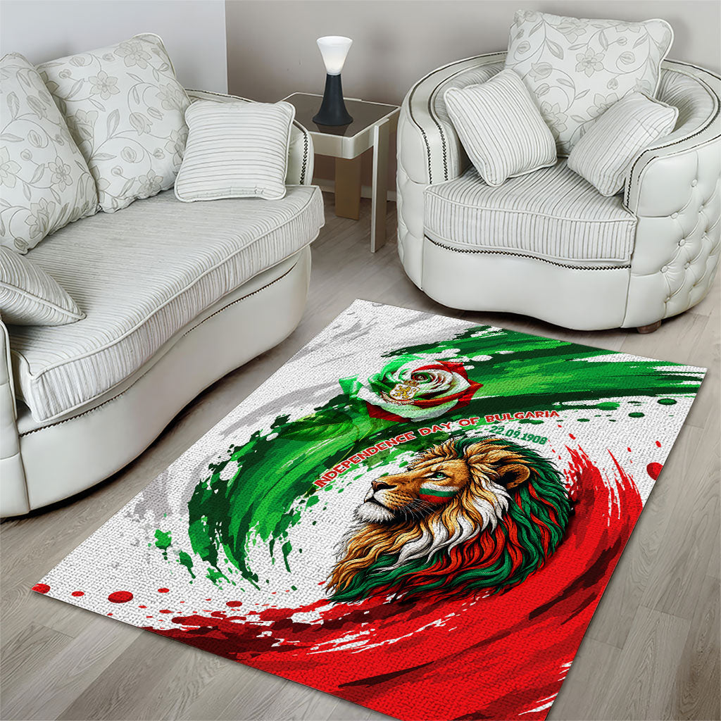 Bulgaria Independence Day Area Rug Bulgarian Flag Patriotic Lion National Emblem