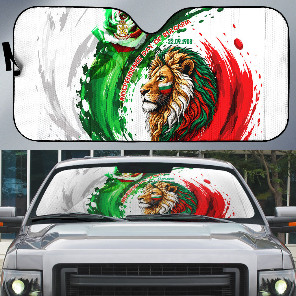 Bulgaria Independence Day Auto Sun Shade Bulgarian Flag Patriotic Lion National Emblem