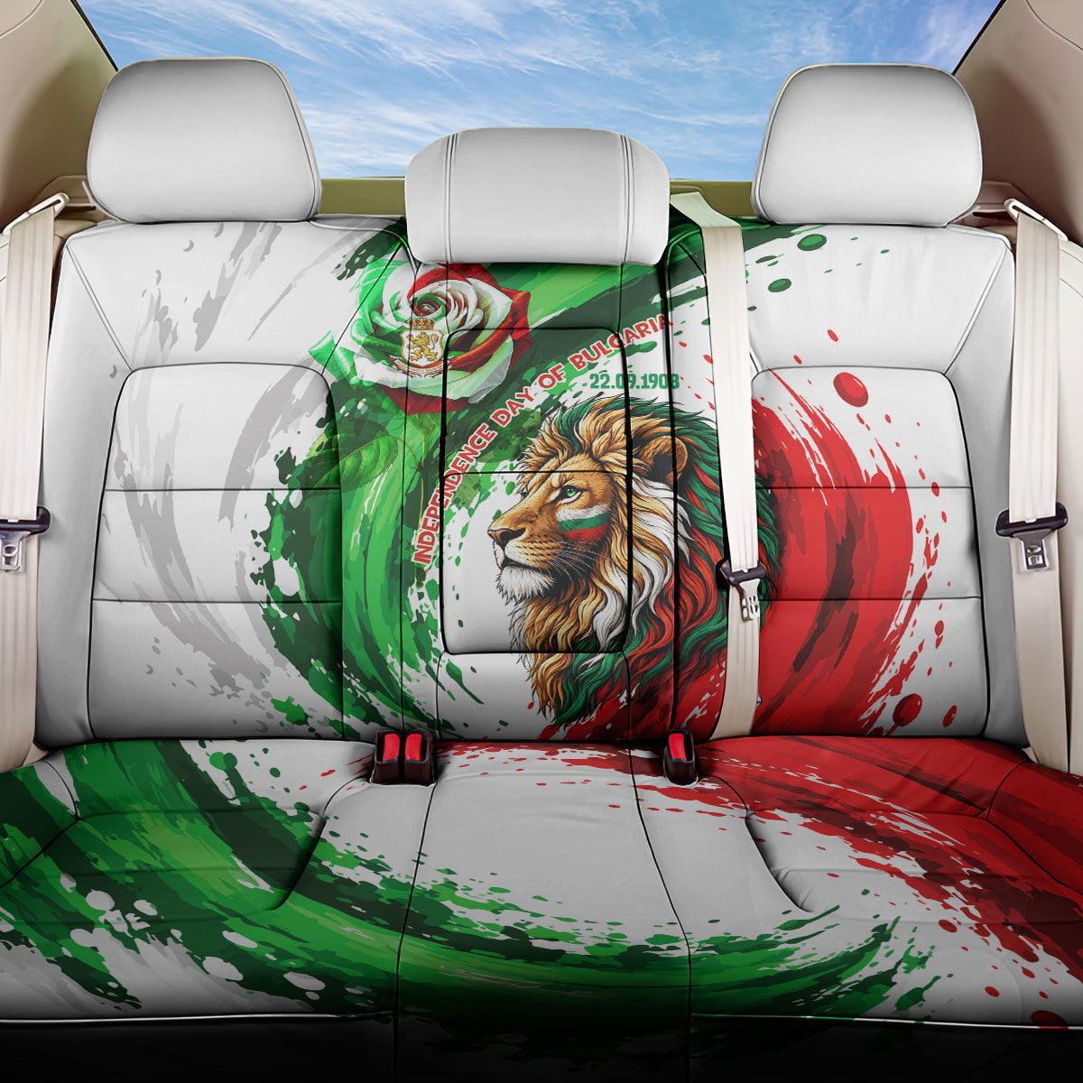 Bulgaria Independence Day Back Car Seat Cover Bulgarian Flag Patriotic Lion National Emblem