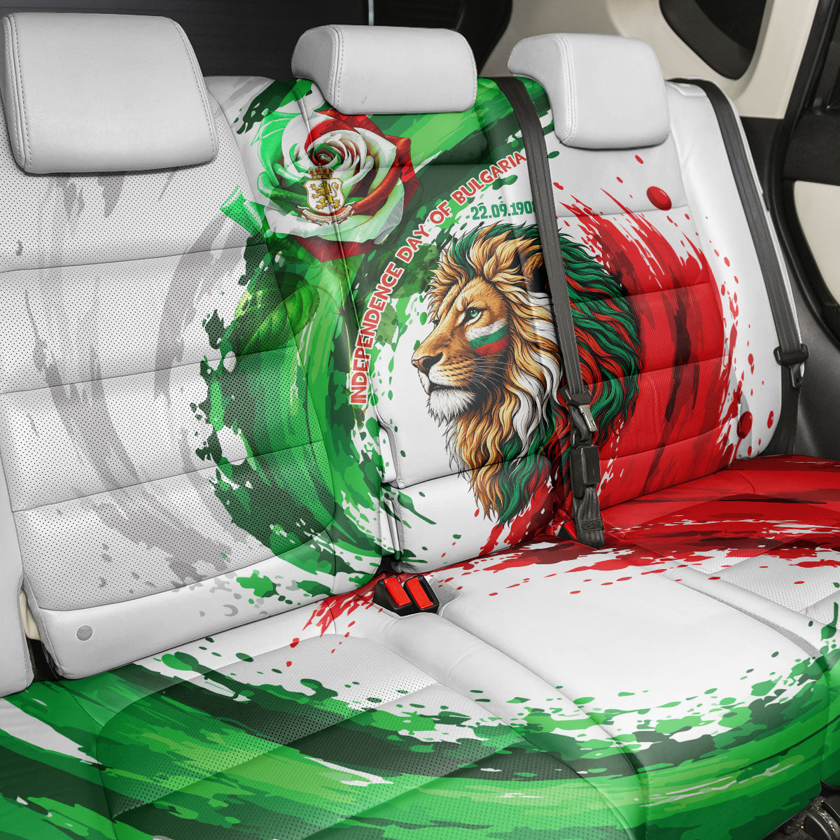 Bulgaria Independence Day Back Car Seat Cover Bulgarian Flag Patriotic Lion National Emblem