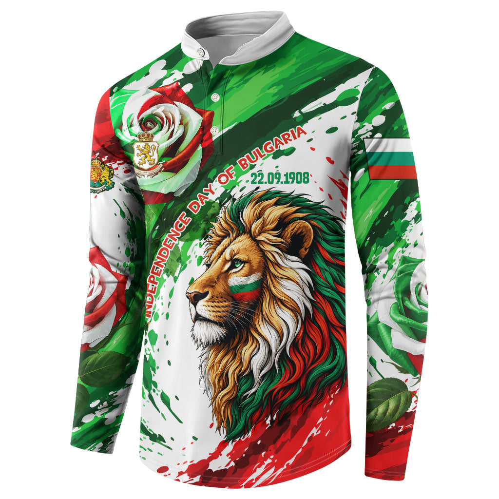 Bulgaria Independence Day Button Sweatshirt Bulgarian Flag Patriotic Lion National Emblem