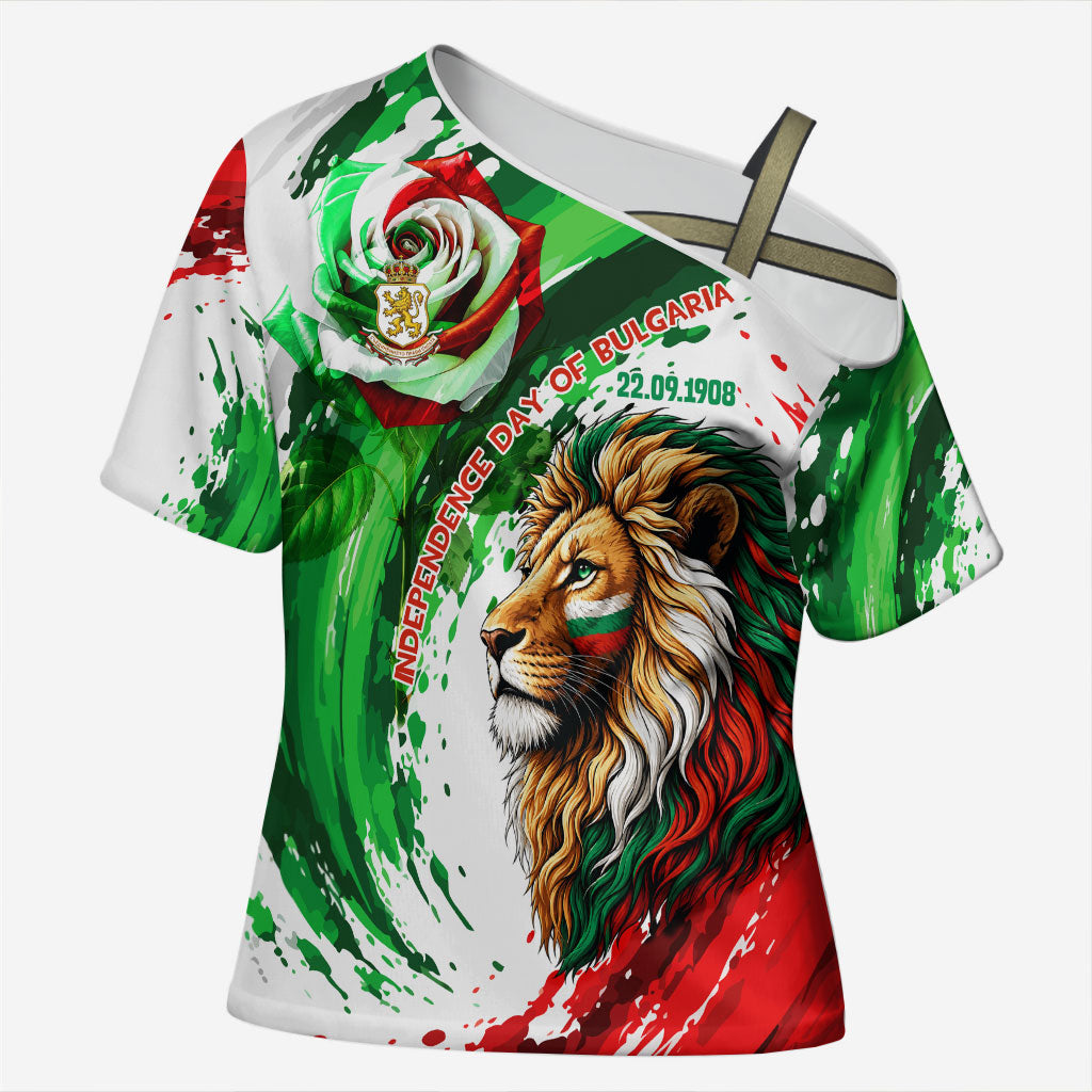 Bulgaria Independence Day Cross Shoulder Shirt Bulgarian Flag Patriotic Lion National Emblem
