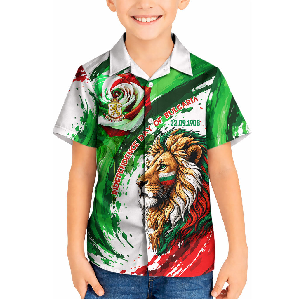 Bulgaria Independence Day Kid Hawaiian Shirt Bulgarian Flag Patriotic Lion National Emblem