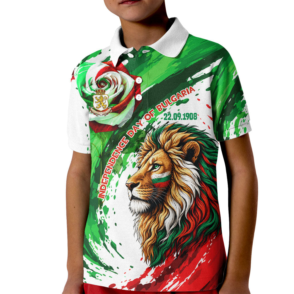 Bulgaria Independence Day Kid Polo Shirt Bulgarian Flag Patriotic Lion National Emblem
