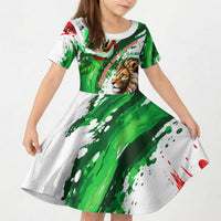 Bulgaria Independence Day Kid Short Sleeve Dress Bulgarian Flag Patriotic Lion National Emblem