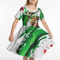Bulgaria Independence Day Kid Short Sleeve Dress Bulgarian Flag Patriotic Lion National Emblem
