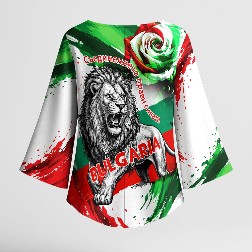 Bulgaria Independence Day Kimono Sleeve Blouse Bulgarian Flag Patriotic Lion National Emblem