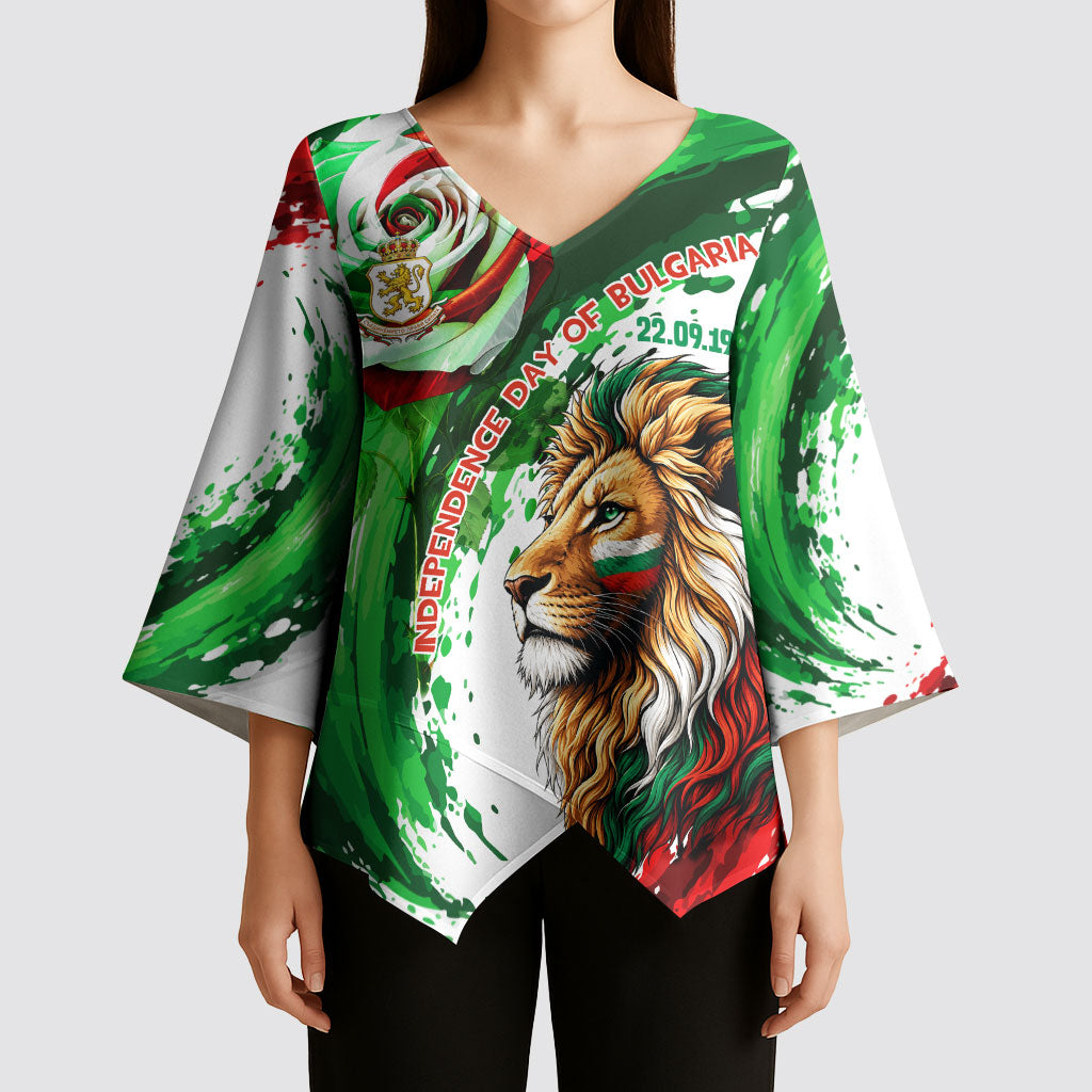 Bulgaria Independence Day Kimono Sleeve Blouse Bulgarian Flag Patriotic Lion National Emblem
