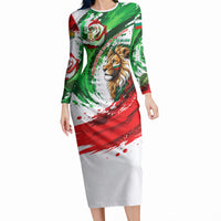 Bulgaria Independence Day Long Sleeve Bodycon Dress Bulgarian Flag Patriotic Lion National Emblem