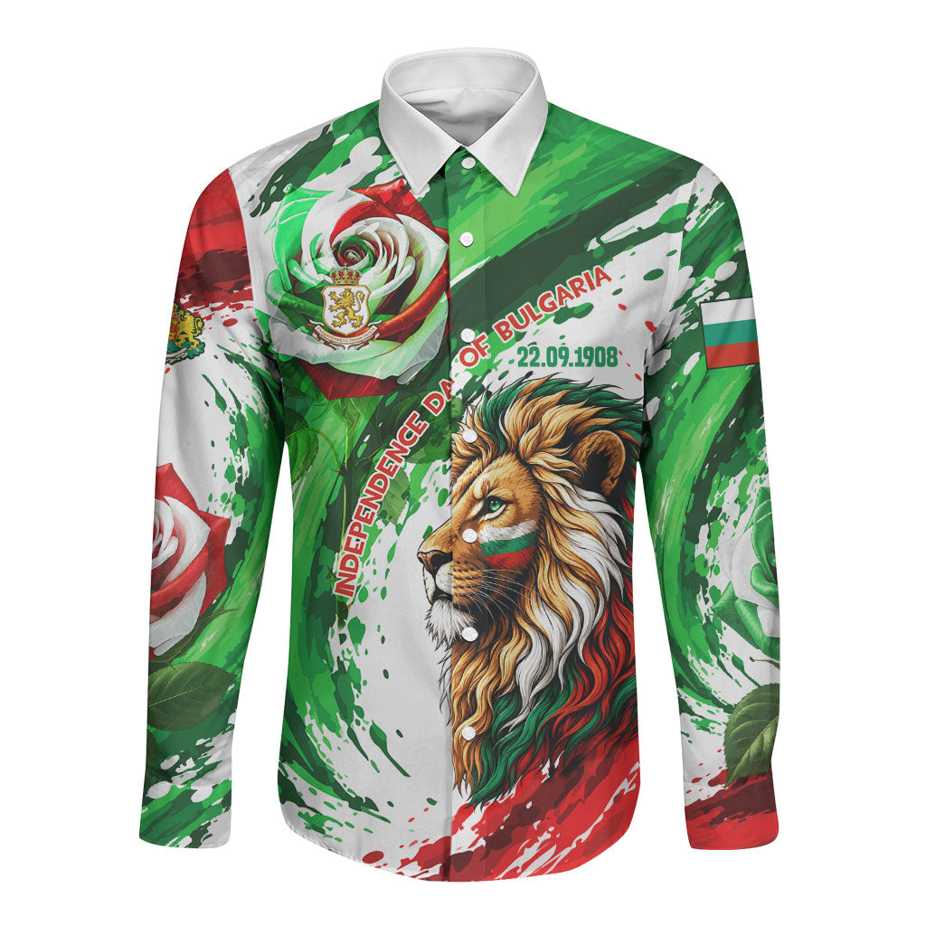 Bulgaria Independence Day Long Sleeve Button Shirt Bulgarian Flag Patriotic Lion National Emblem
