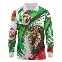 Bulgaria Independence Day Long Sleeve Polo Shirt Bulgarian Flag Patriotic Lion National Emblem