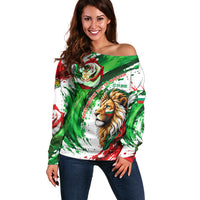 Bulgaria Independence Day Off Shoulder Sweater Bulgarian Flag Patriotic Lion National Emblem