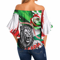 Bulgaria Independence Day Off Shoulder Wrap Waist Top Bulgarian Flag Patriotic Lion National Emblem