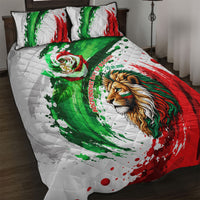 Bulgaria Independence Day Quilt Bed Set Bulgarian Flag Patriotic Lion National Emblem