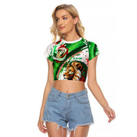 Bulgaria Independence Day Raglan Cropped T Shirt Bulgarian Flag Patriotic Lion National Emblem