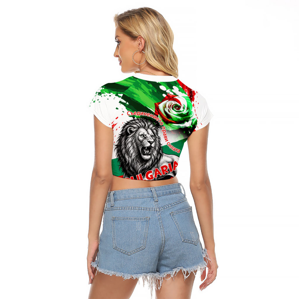 Bulgaria Independence Day Raglan Cropped T Shirt Bulgarian Flag Patriotic Lion National Emblem