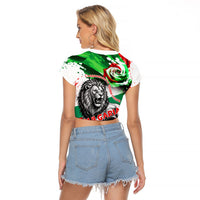 Bulgaria Independence Day Raglan Cropped T Shirt Bulgarian Flag Patriotic Lion National Emblem