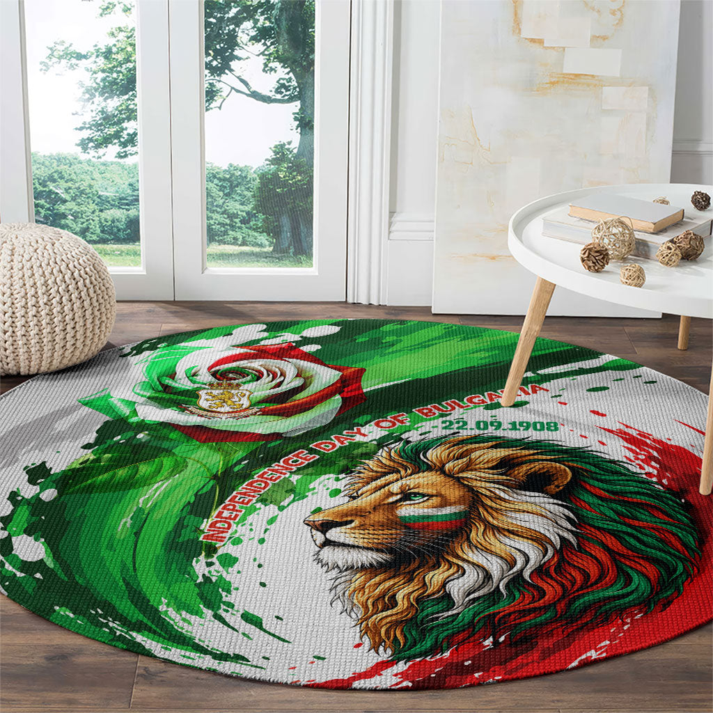 Bulgaria Independence Day Round Carpet Bulgarian Flag Patriotic Lion National Emblem
