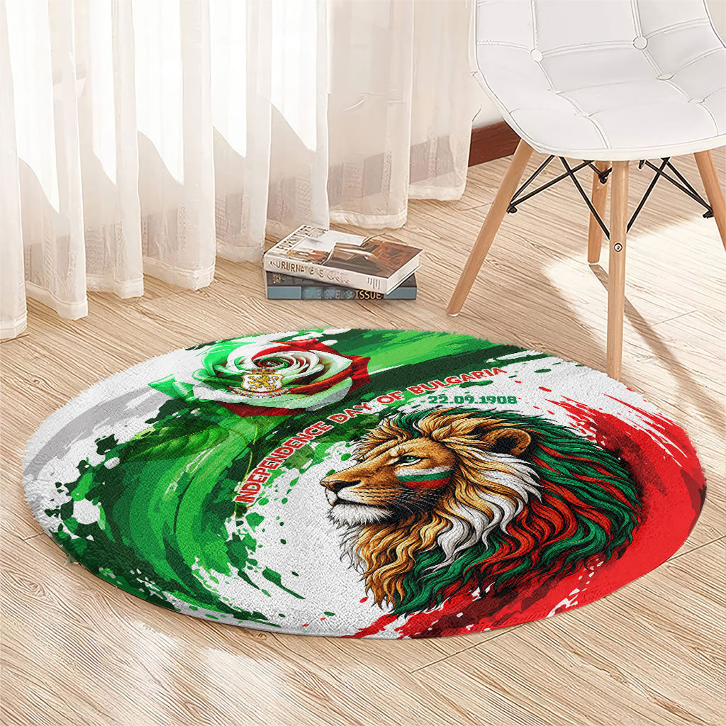 Bulgaria Independence Day Round Carpet Bulgarian Flag Patriotic Lion National Emblem