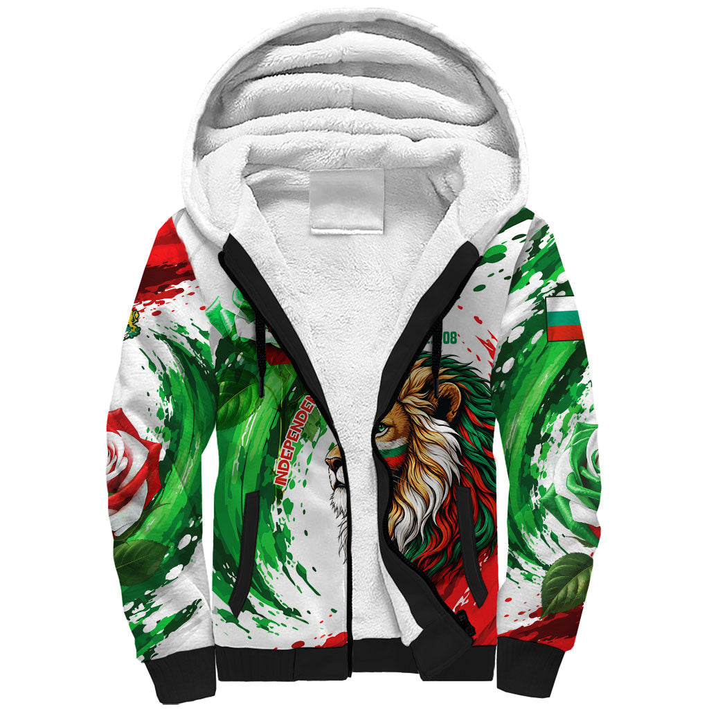 Bulgaria Independence Day Sherpa Hoodie Bulgarian Flag Patriotic Lion National Emblem