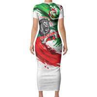Bulgaria Independence Day Short Sleeve Bodycon Dress Bulgarian Flag Patriotic Lion National Emblem